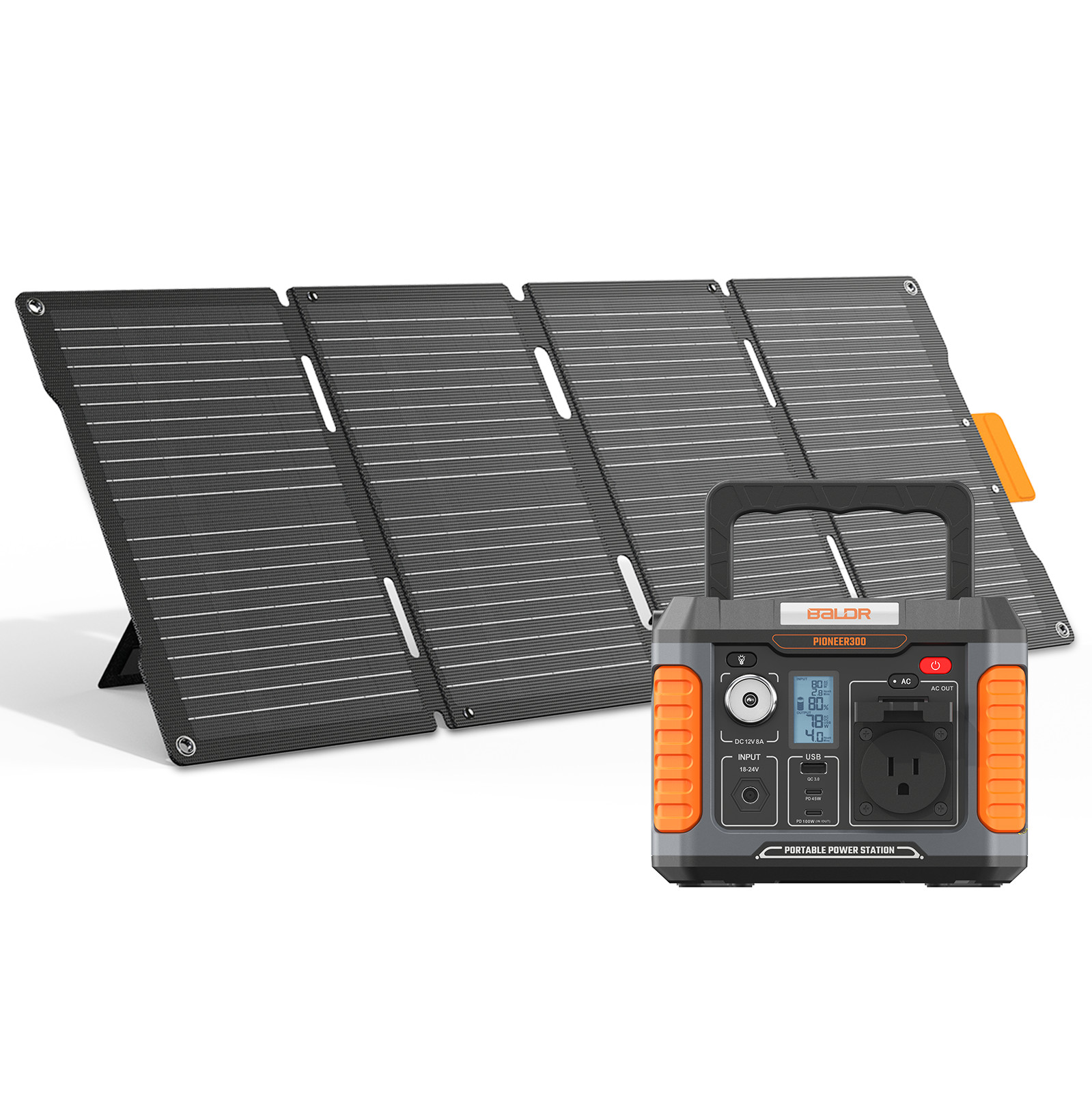 BALDR Solar generator 300W Portable Power Station with 60W solar panel included