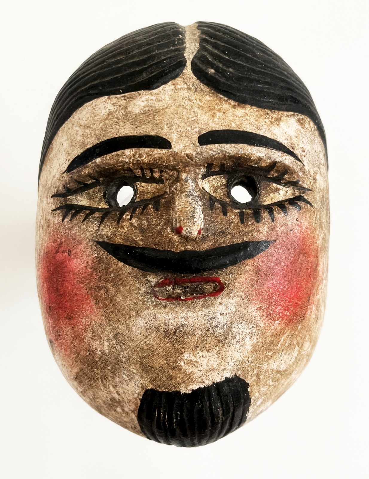 VTG MEXICAN HIDALGO JUANEGRO CUANEGRO JUAN NEGRO FOLK ART HAND CARVED DANCE MASK