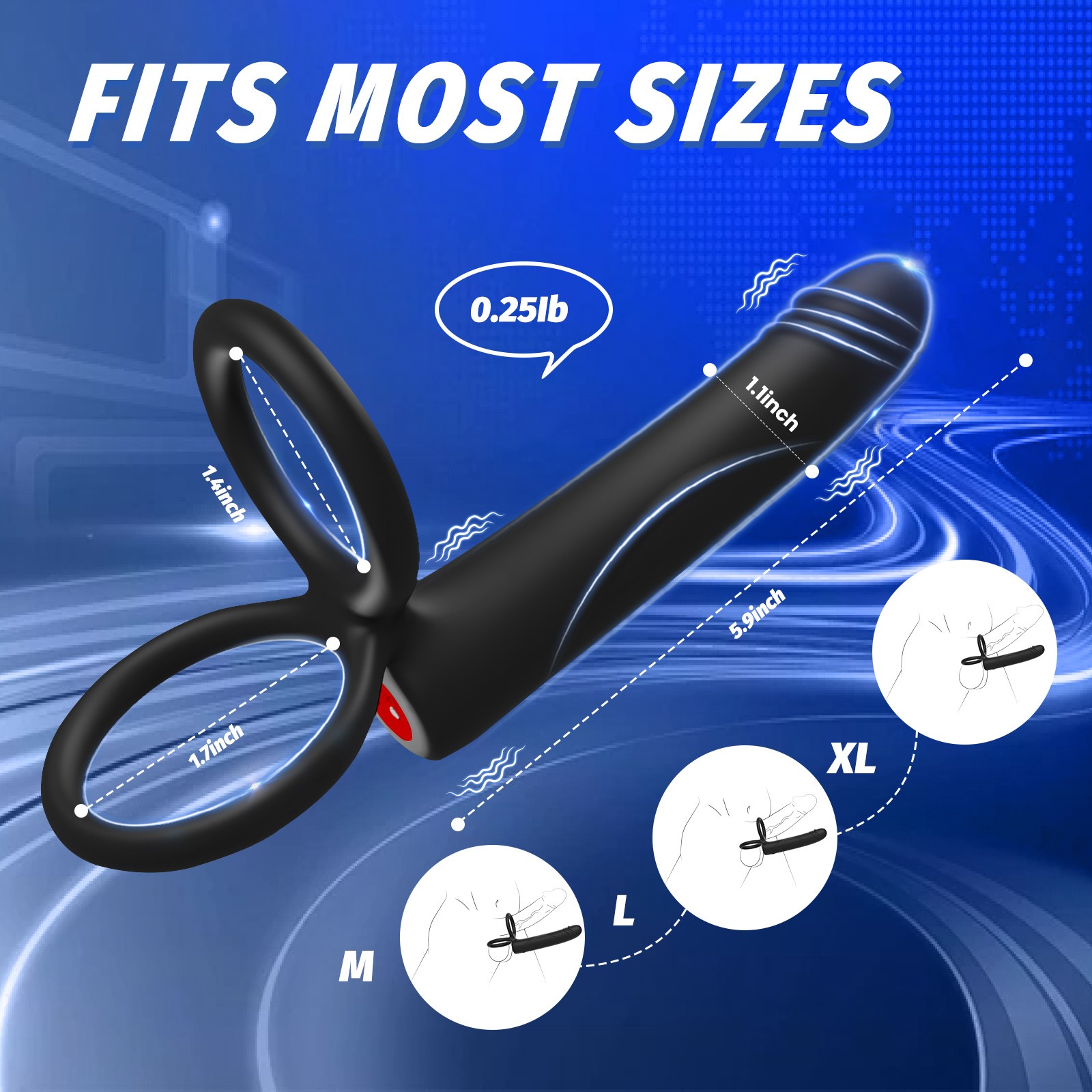 Men Penis Cock Ring Vibrator G spot Dildo Massager Sex Toys For Women Couple