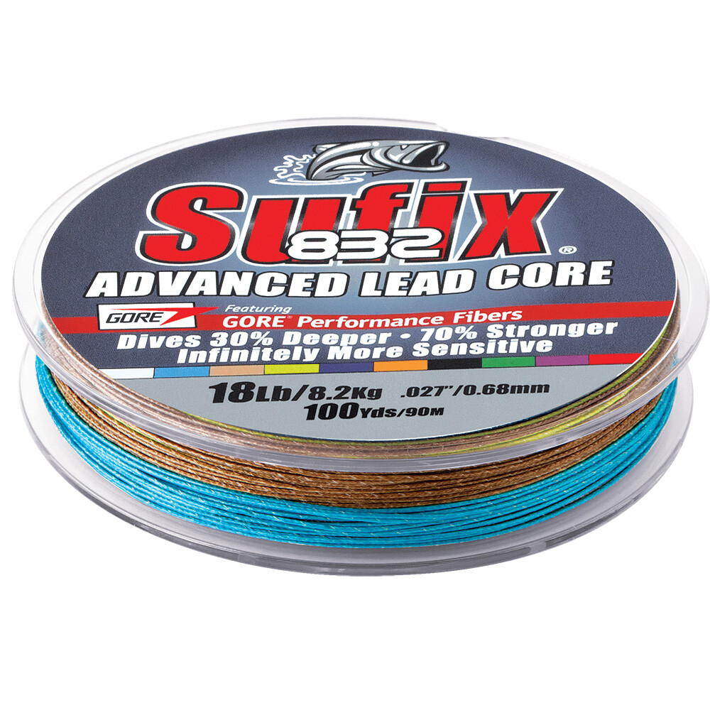 Sufix 832 Advanced Lead Core - 18lb - 10-Color Metered - 100 yds 658-118MC UP...