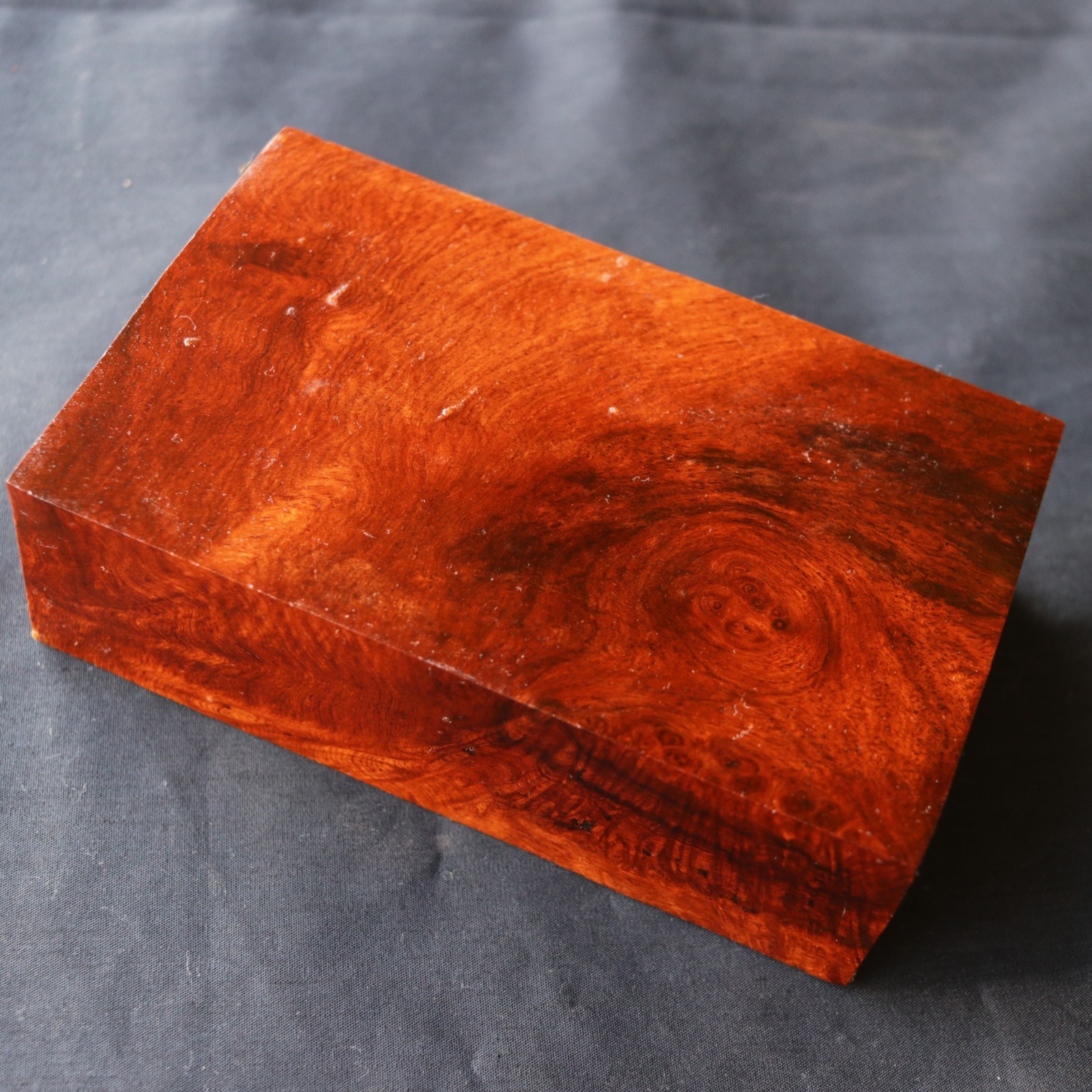 Amboyna Burl Exotic Wood Blank 90 × 148 × 40mm Knife Handle Turning Craft #676