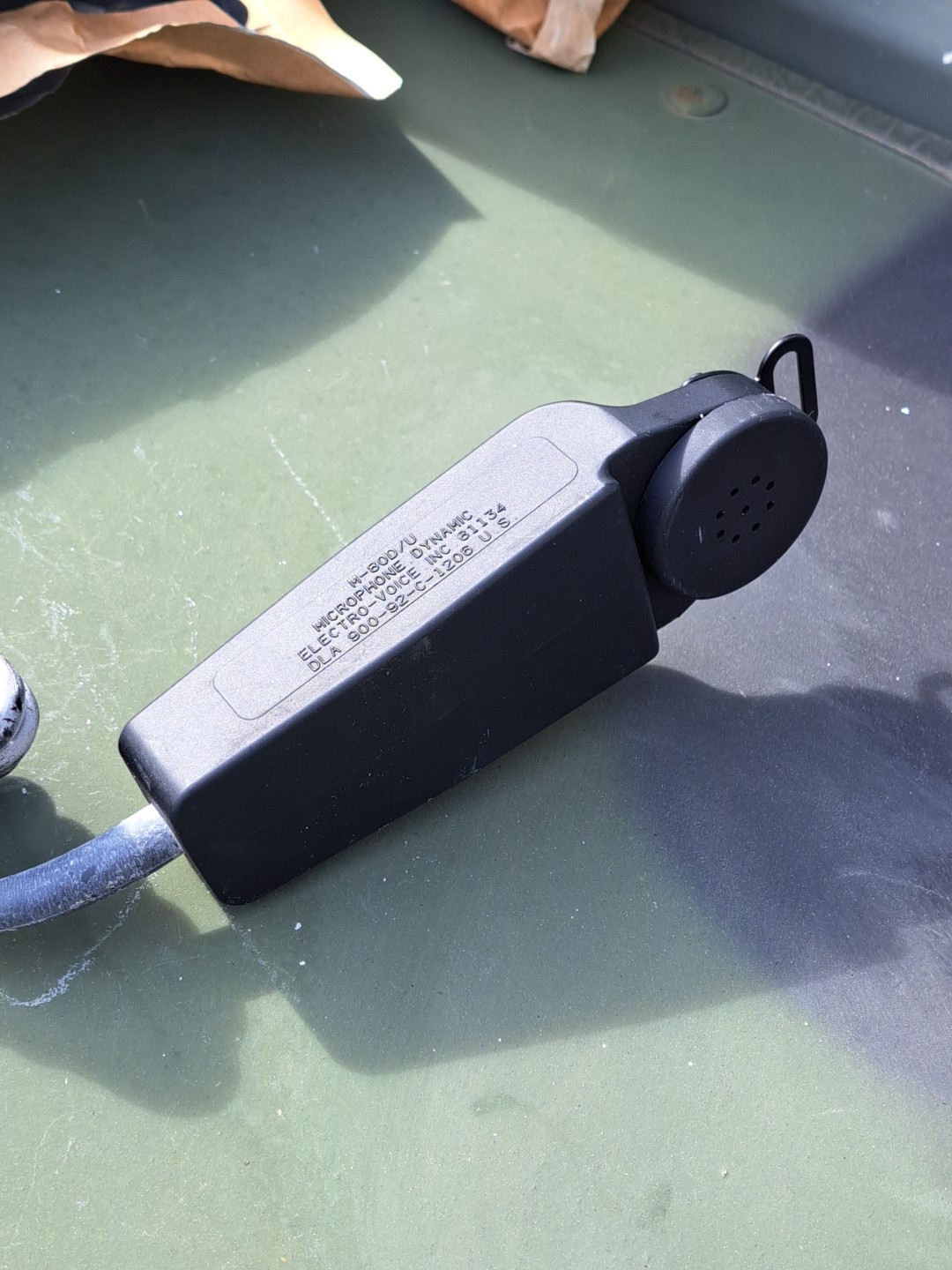 NOS Vintage M80/U Dynamic Radio Microphone Handset ARMY NAVY Old Style Plug M80