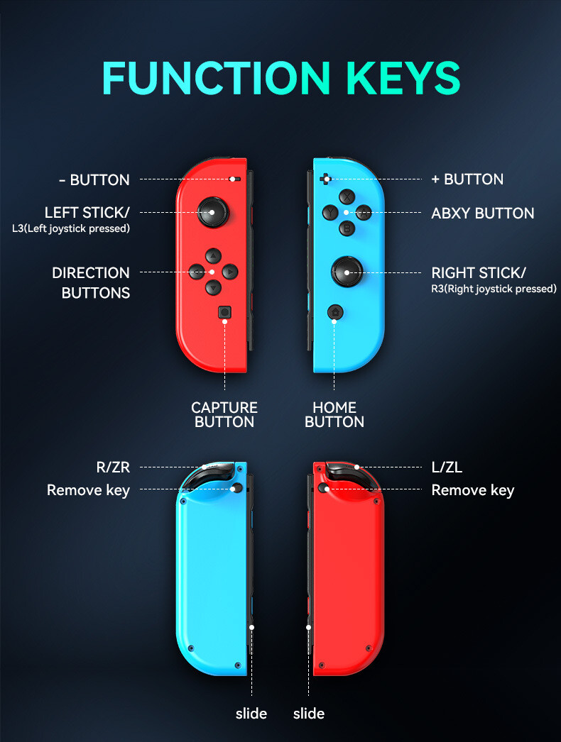 Wireless Bluetooth Left & Right Controller For Nintendo Switch Joy-Con1-Pair