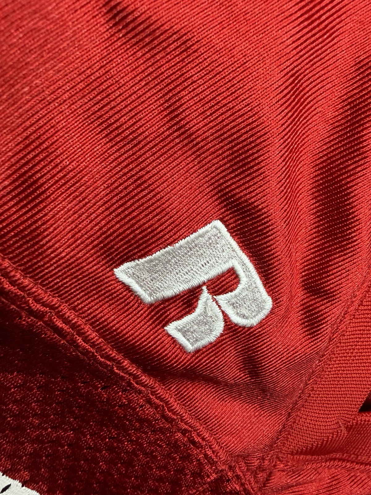 Vintage Russell Athletic Football Practice Jersey #24 Red Mesh XL 90s