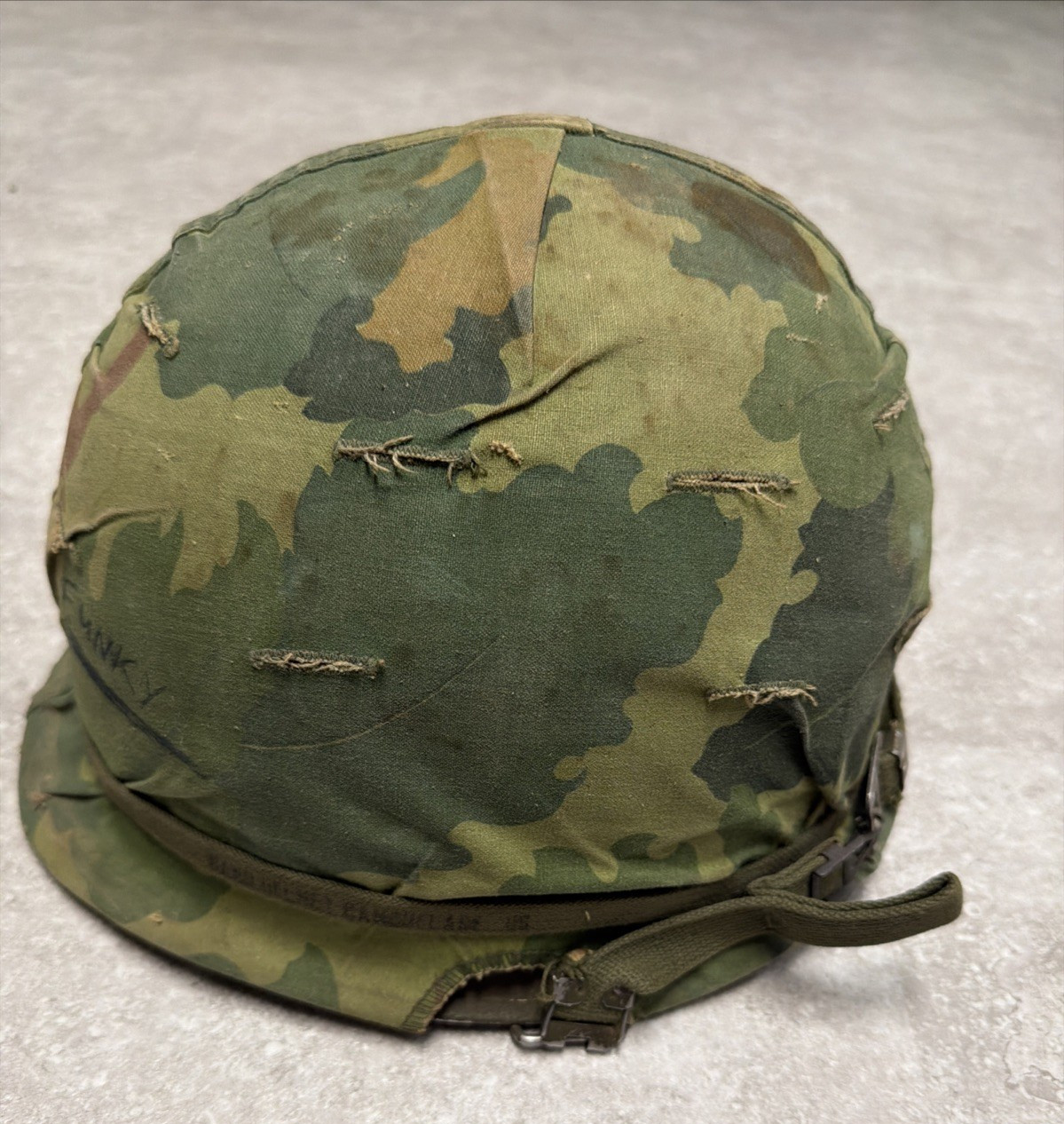 Vietnam WWII Steel Pot FRONT SEAM Helmet Mitchell Cover Liner NICE