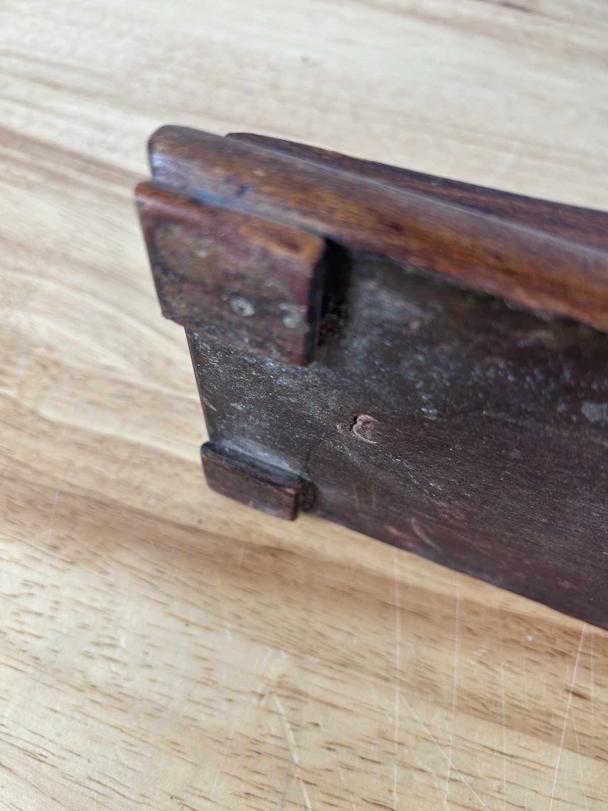 Walnut Humpback Mantle Clock Case Empty 4.5” Hole Solid VTG Antique Parts