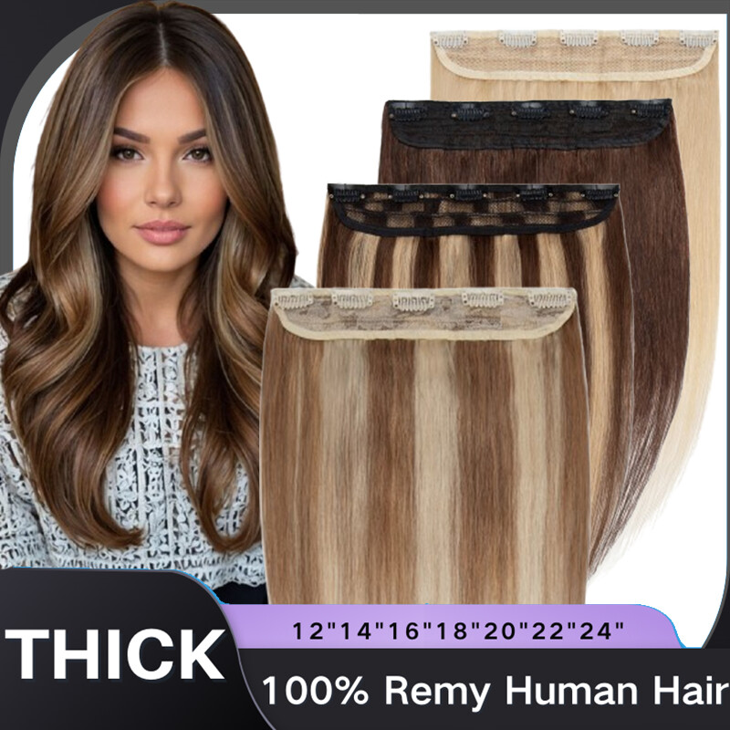 CLEARANCE One Piece Clip in 100% Remy Human Hair Extensions Remy Highlight 24"