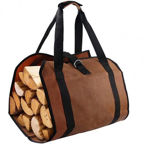 Firewood Log Carrier Bag Heavy Duty Waxed Canvas Log Tote Holder for Fireplace