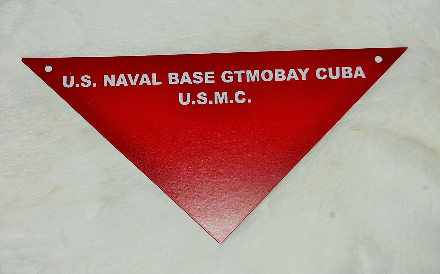 USMC Military Guantanamo Bay Cuba Mine Field Warning Sign - NEW OLD STOCK