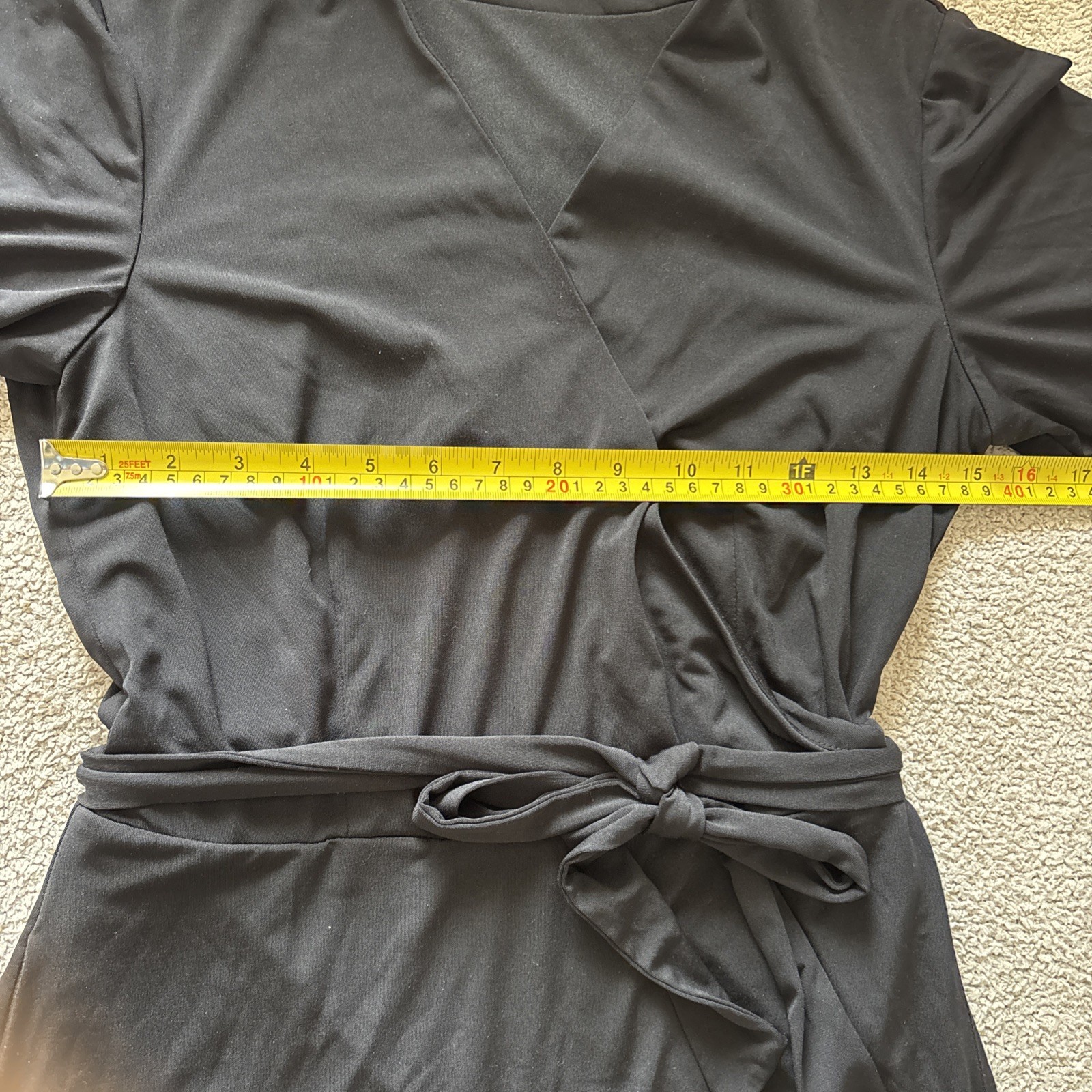 Edwards Point Grey Ladies Wrap Dress Sm Black Hospitality Uniform Recycled Poly