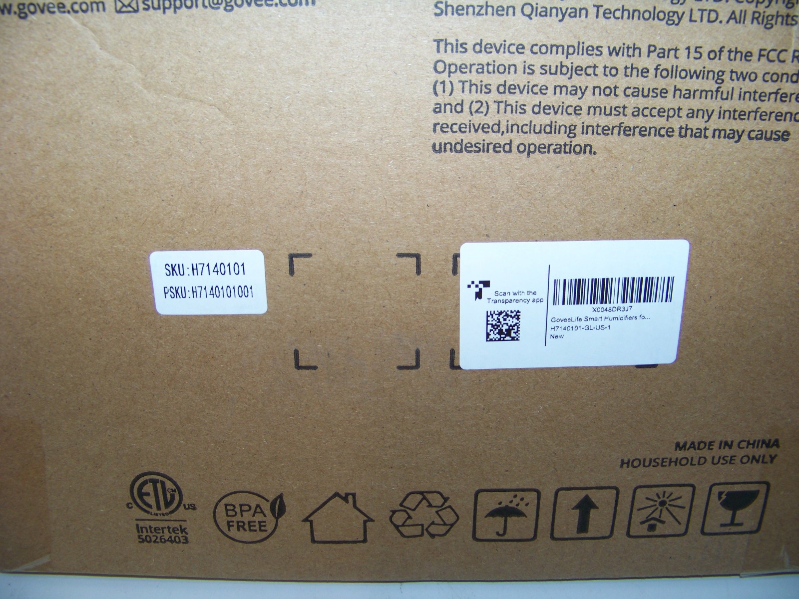 GoveeLife Smart Humidifier 3L Cool Mist , App Control, Aromatherapy, Night Light