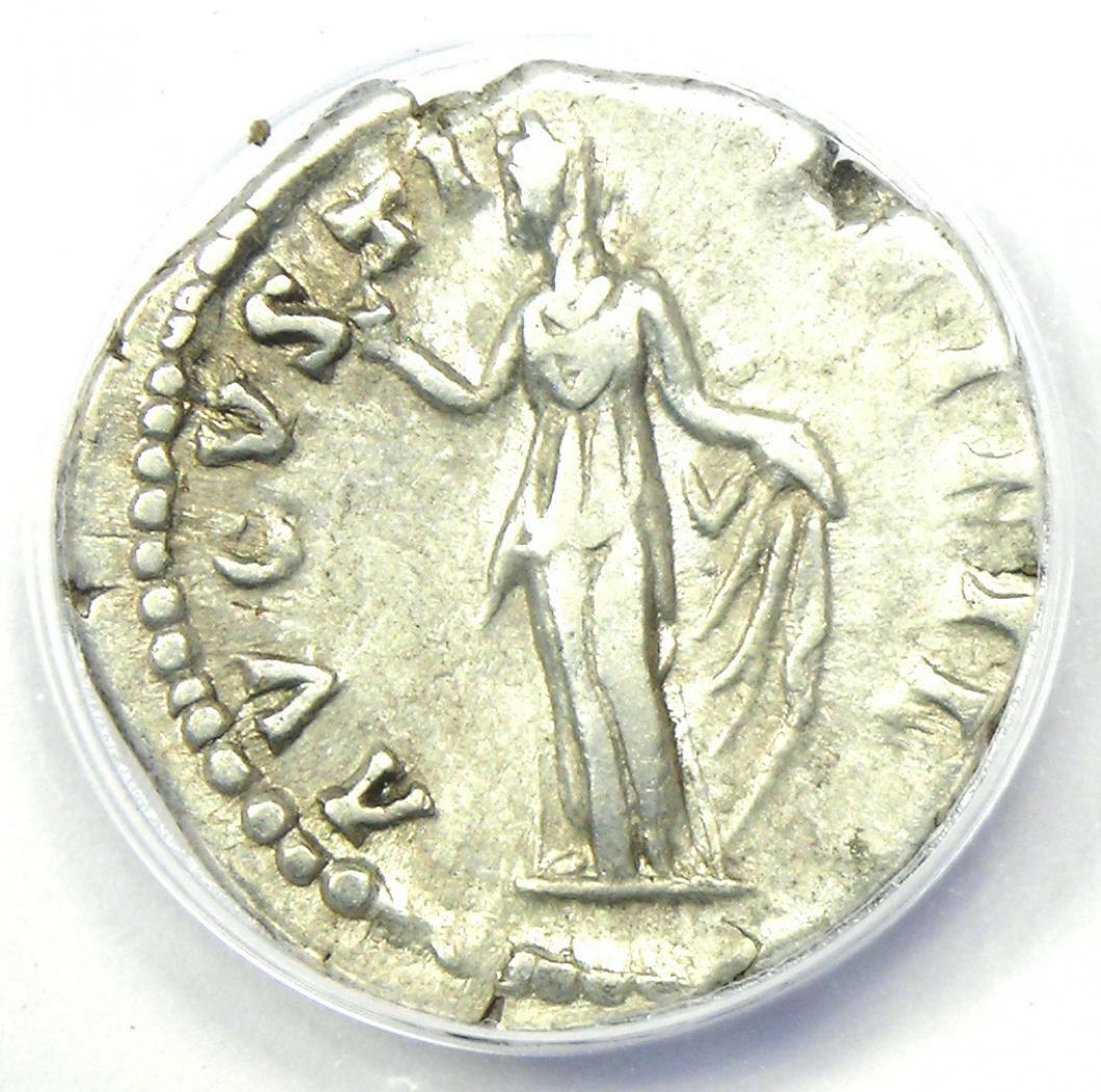 Faustina Junior AR Denarius Silver Coin 157-161 AD - Certified ANACS VF35