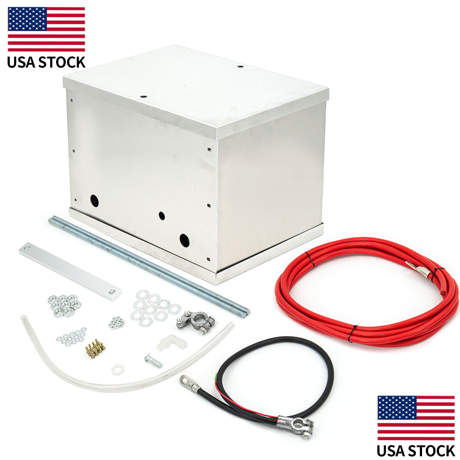 Complete Aluminum Battery Box Relocation Kit Universal Polished Billet Race PC