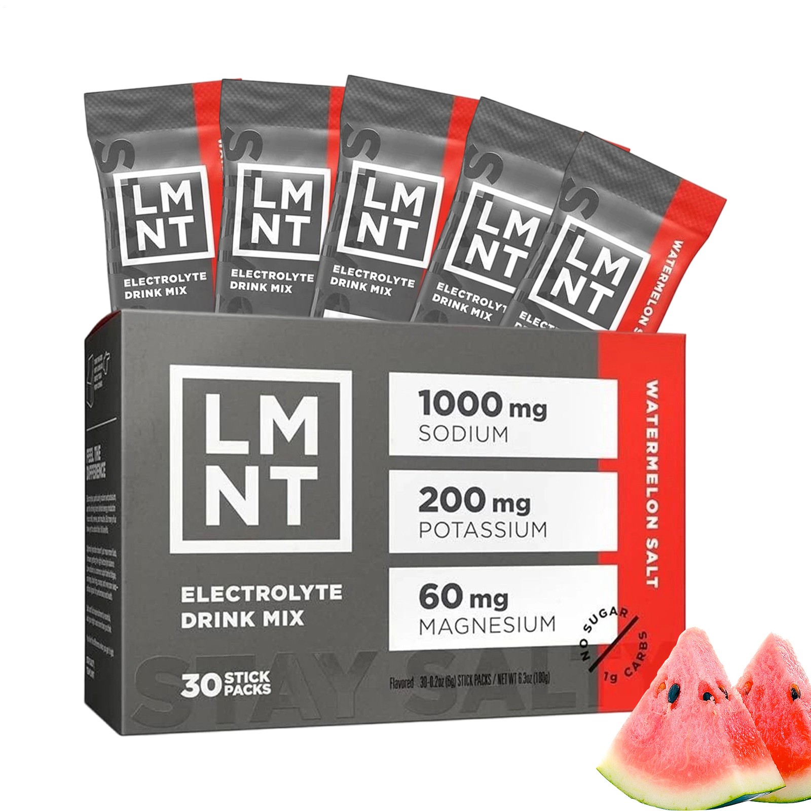 LMNT Zero Sugar Electrolytes - Watermelon Salt | Drink Mix | 30-Count