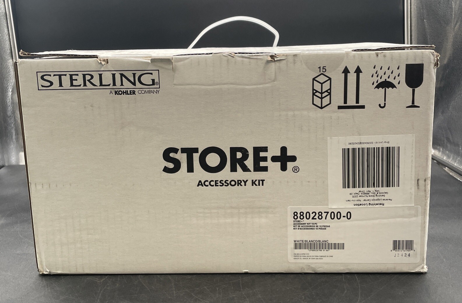 Sterling Store+ Basic 10-Piece Shelf Bin Caddy Accessory Kit in White 88028700-0