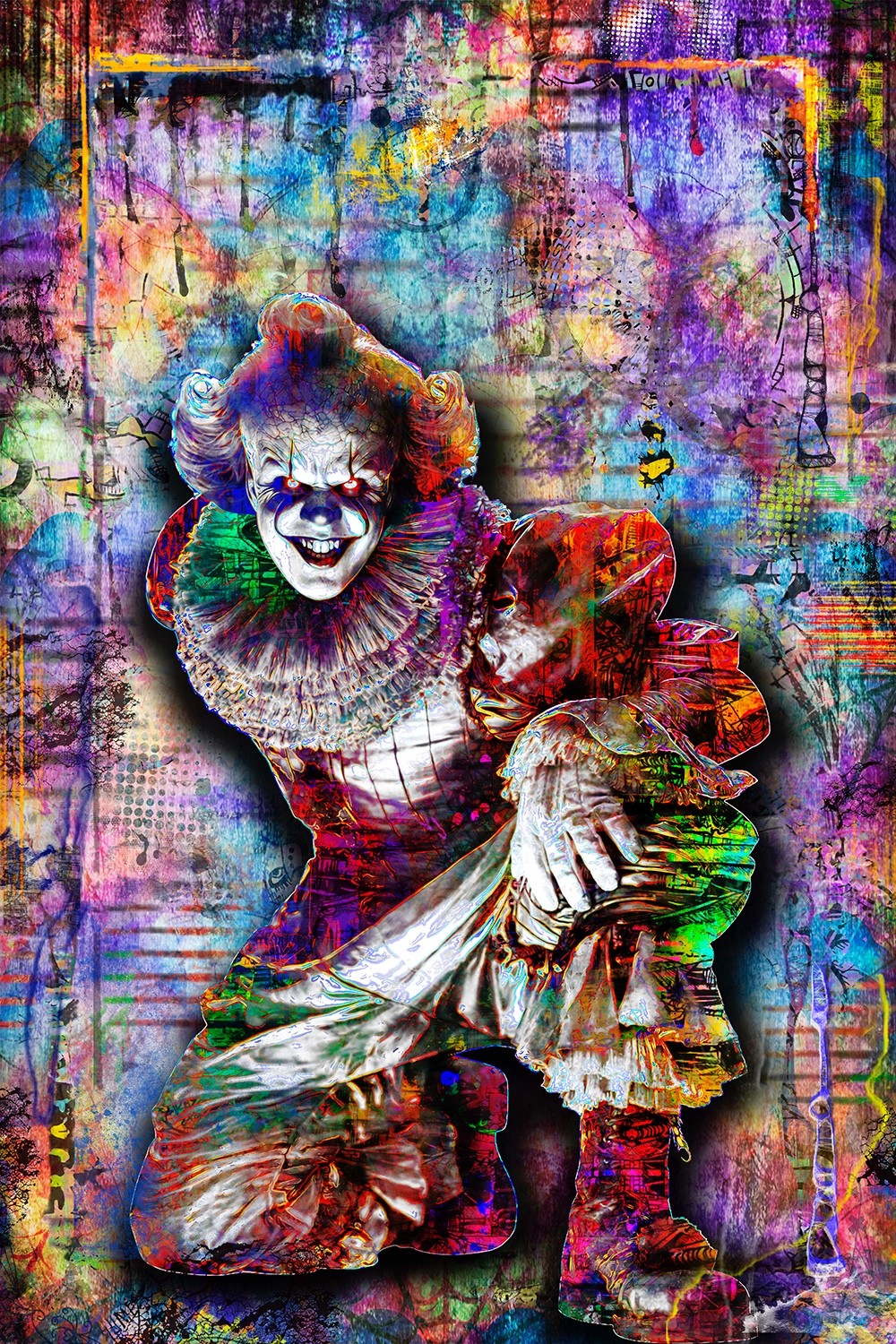 PENNYWISE from "IT" 20x30in Poster, Welcome To Derry Pennywise Print Free Ship