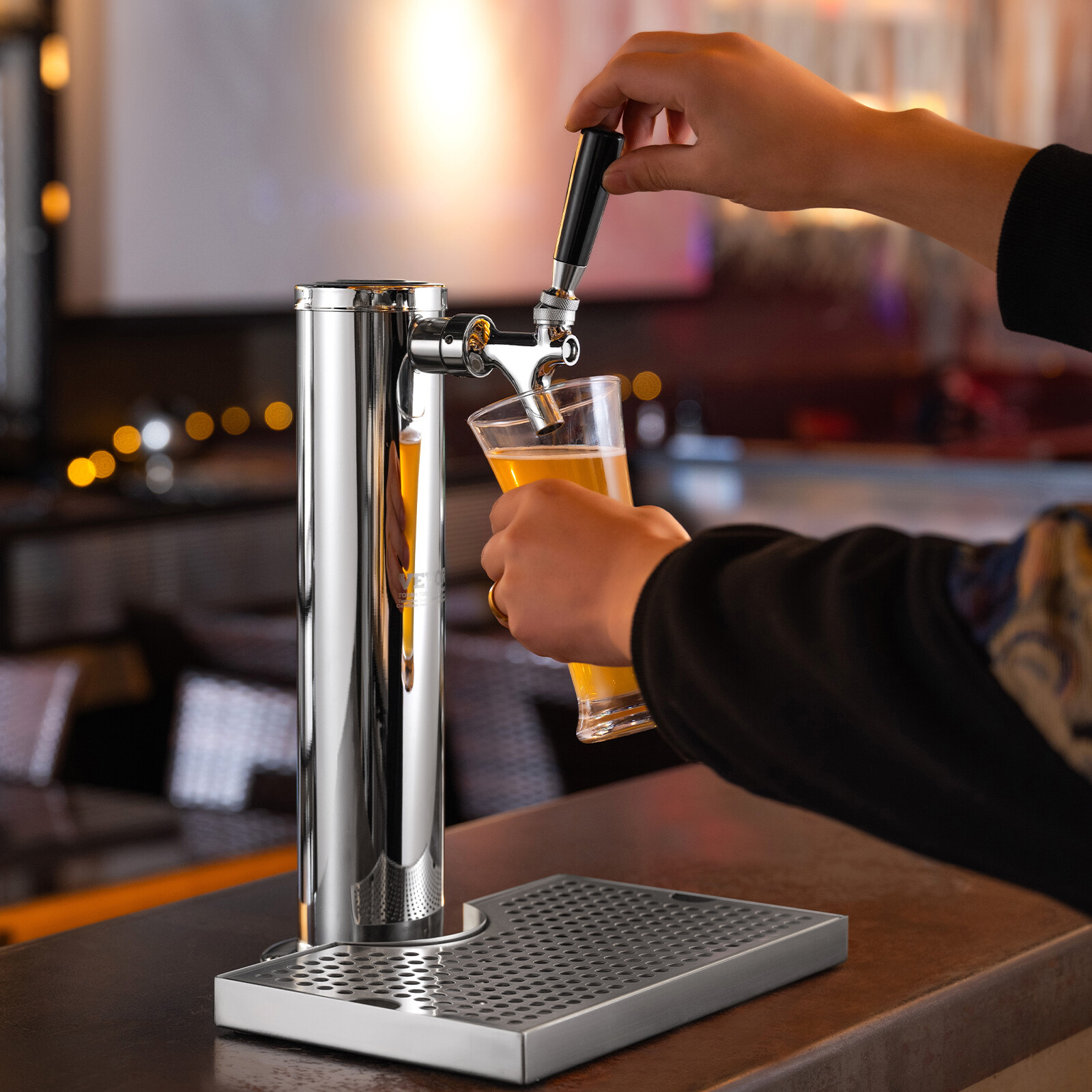 VEVOR Kegerator Tower Kit Single Tap Beer Conversion Kit with Beer Drip Tray