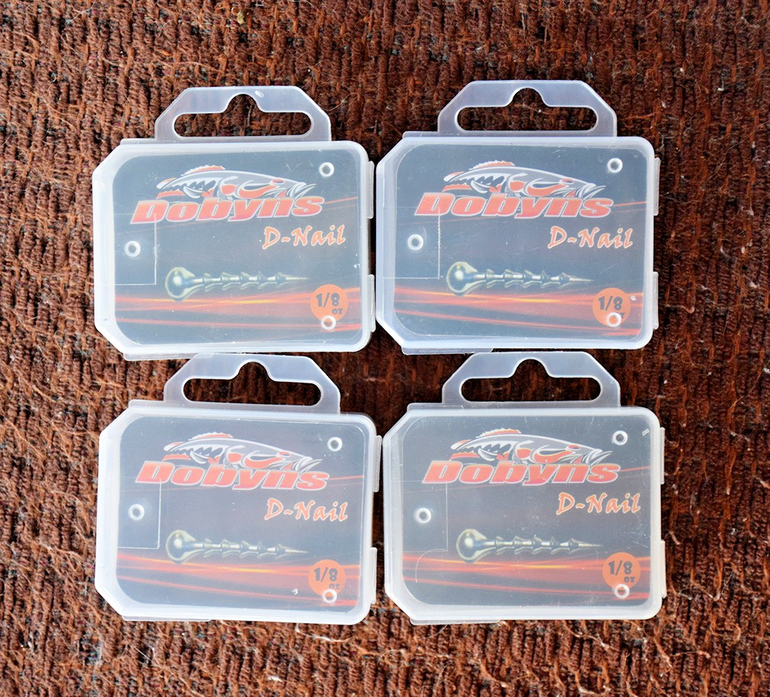 Lot of 4 Packages (15/ea) DOBYNS D-Nail Weight 1/8 oz Fishing Screws (60 Total)
