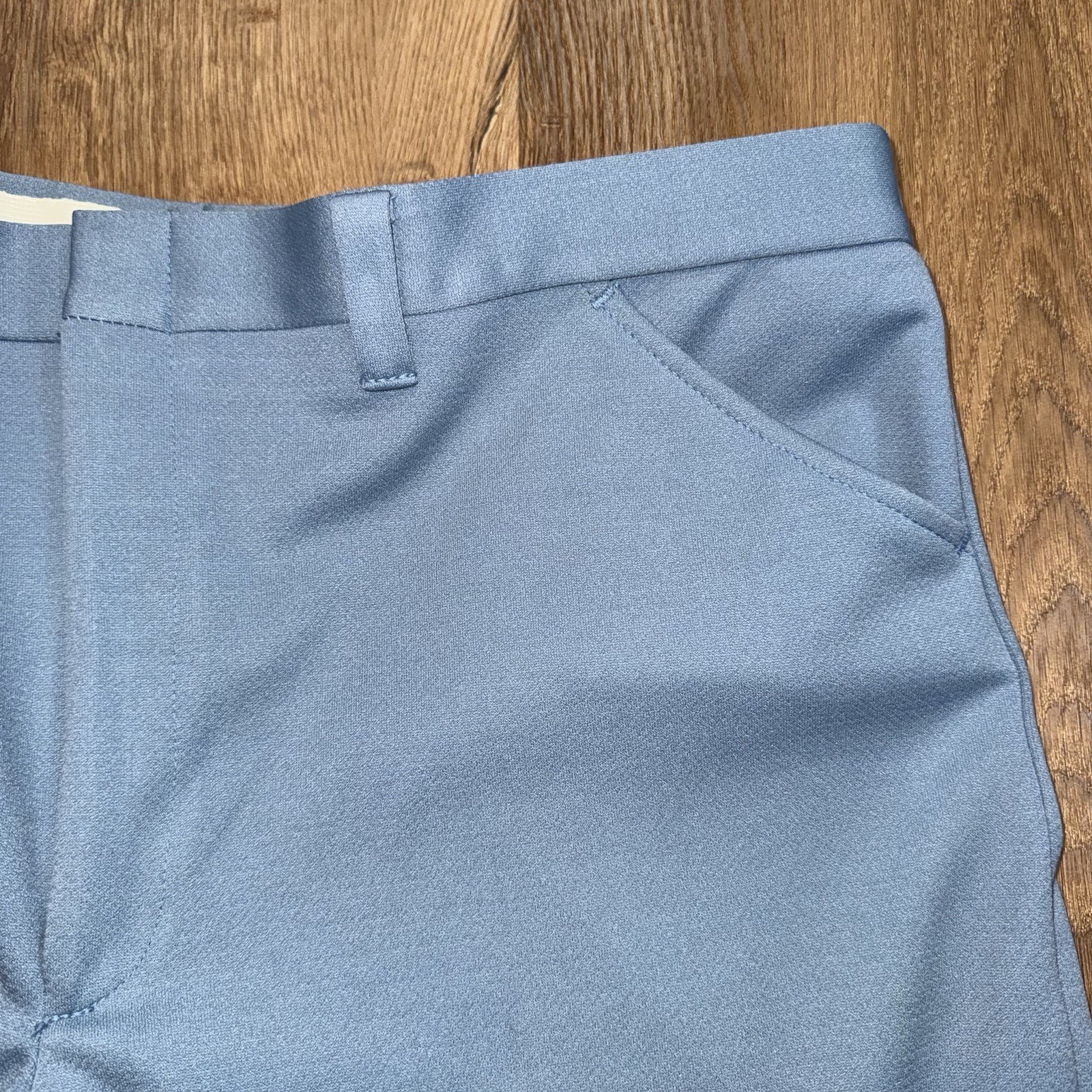 Haband Disco Pants Mens 40 28 Blue Polyester Leisure Suit Disco Mod Vtg 60s 70s