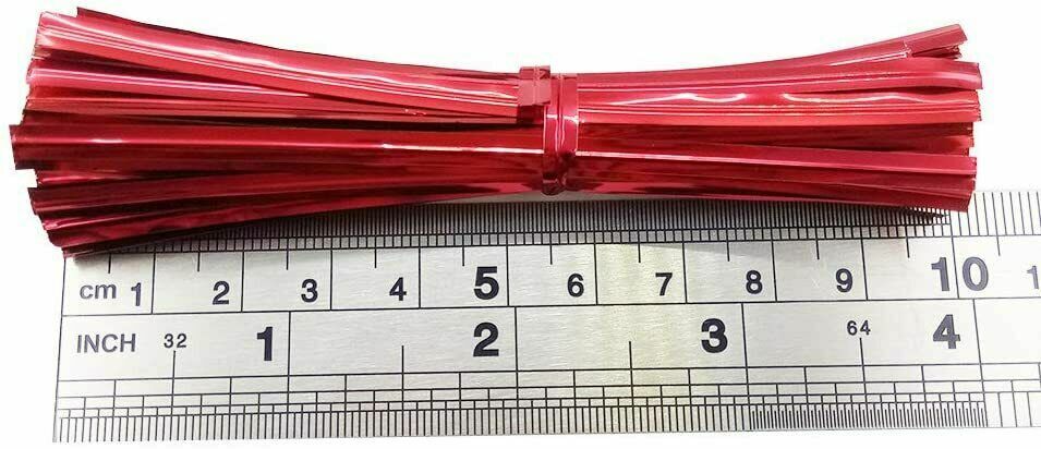 New uline 4 inch red plastic twist ties gift ties cable ties - s-2505bl
