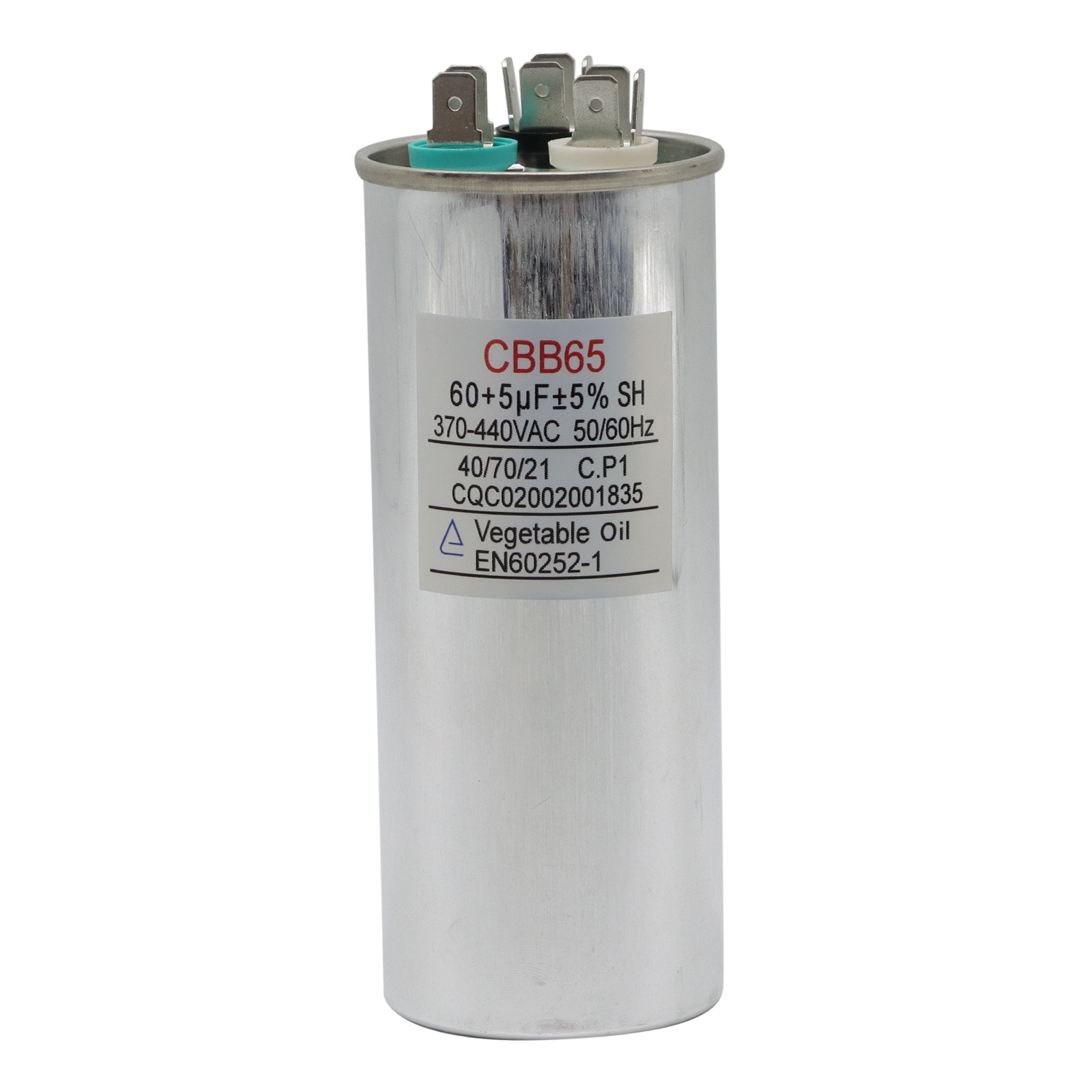 60/5 uF 60+5 MFD Capacitor 370 440 VAC Dual Run Capacitor AC Universal -10 Pack