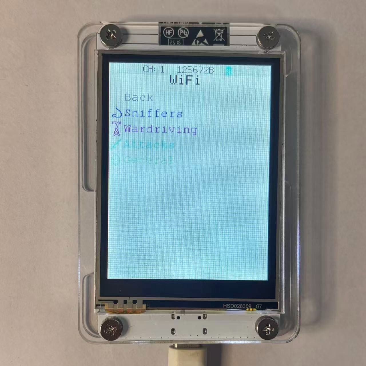 ESP32 Marauder WiFi BT Network Monitor 2.8" Touch Screen RSSI Data Readout