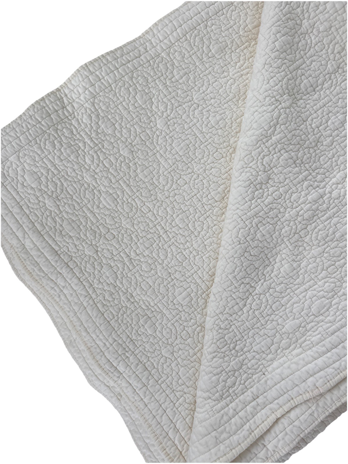 Restoration Hardware Cotton Coverlet Ivory Queen Size