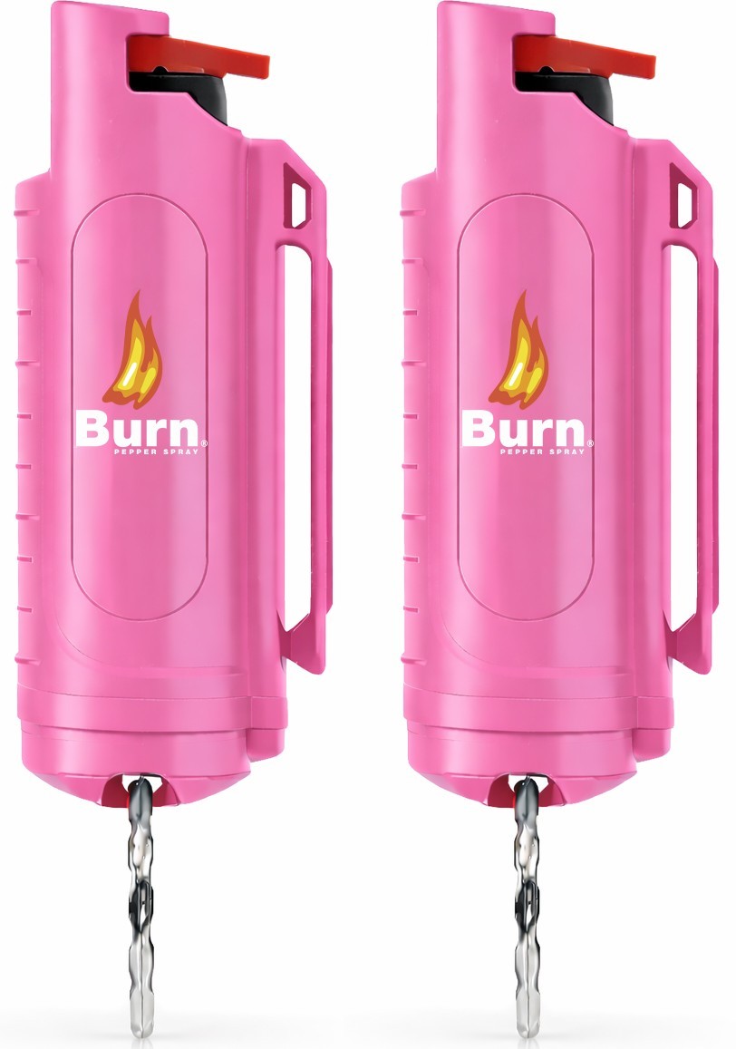 Burn Pepper Spray Women Self Defense & Personal Safety Police Grade 2 Pack Pink