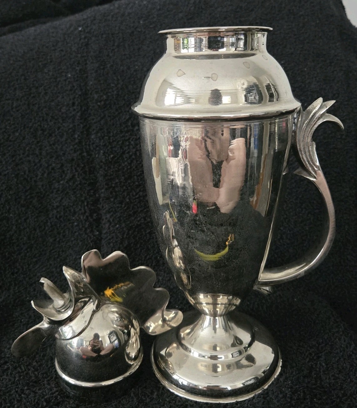 VTG Restoration Hardware Repro Art Deco Silver Plated Rooster Cocktail Shaker