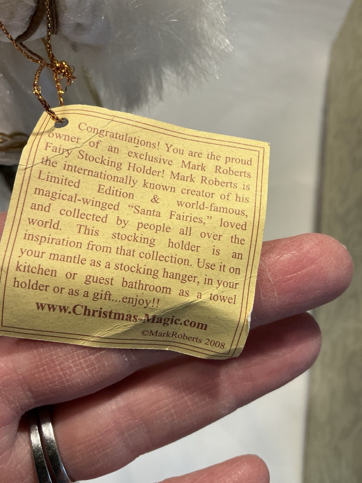 Mark Robert’s Snow Owl Fairy 22” Stocking Holder Very RARE!