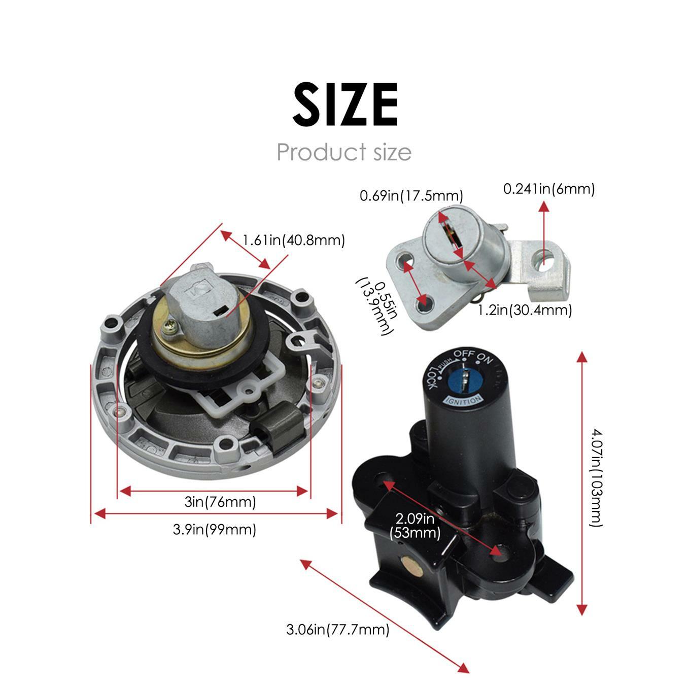 Complete Lock Set for Kawasaki Ninja 250R EX250J 2008-2012 Gas Cap Ignition Key