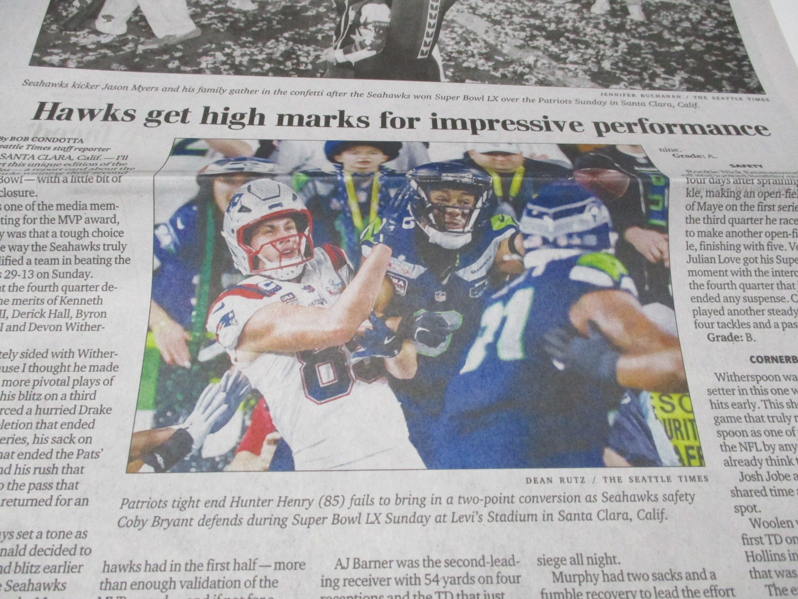 Seattle Seahawks Super Bowl Champs Full Newspaper, New
