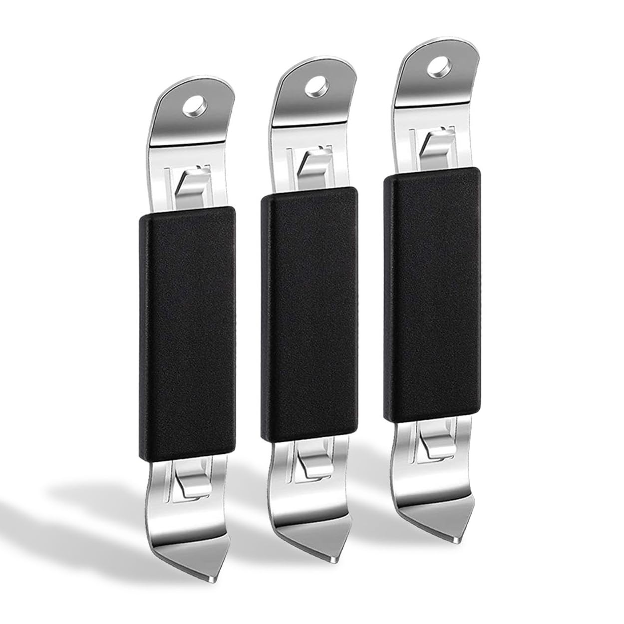 3 Pack Magnetic Bottle Openers Stainless Steel Flat Opener, Black