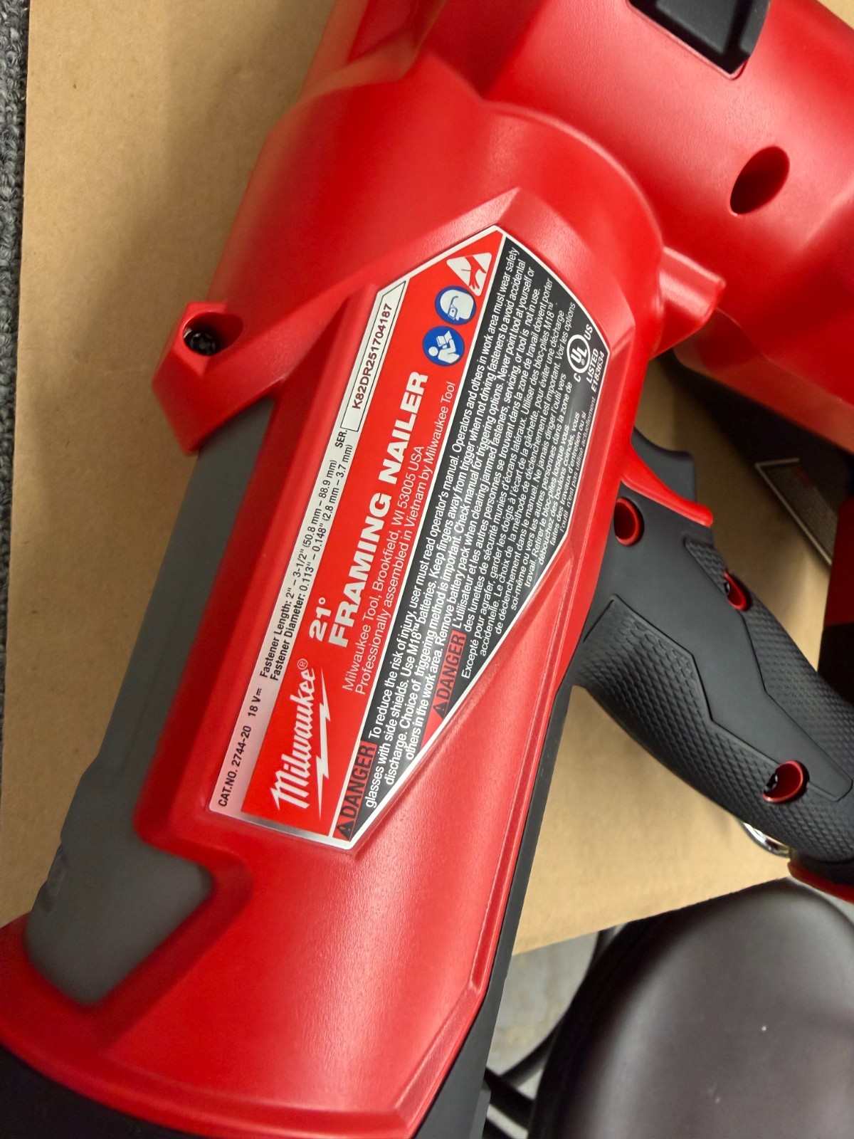 Milwaukee 2744-20 M18 FUEL 21° Framing Nailer - Bare Tool - New
