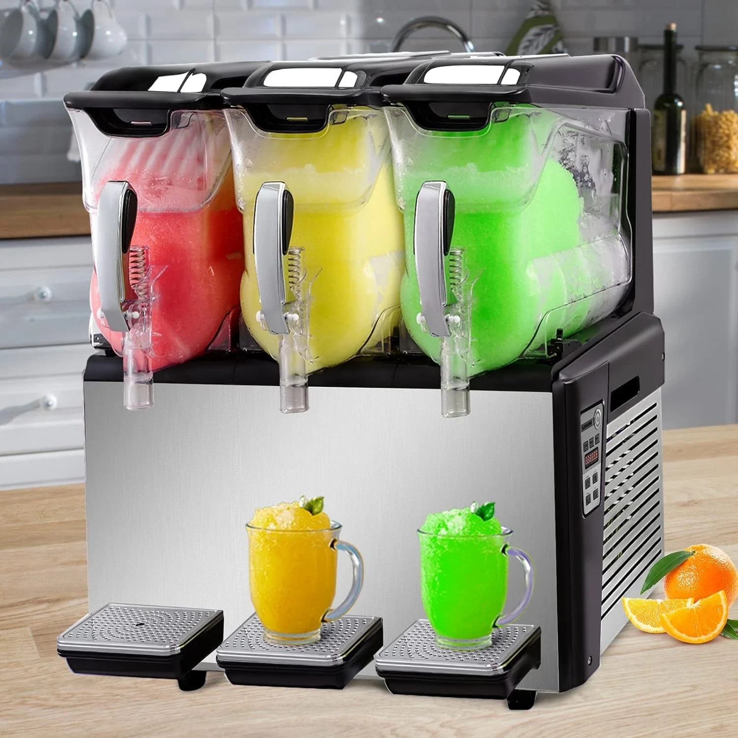 Slush Frozen Drink Machine, 10LX3 Tanks Commercial Slushy Machine