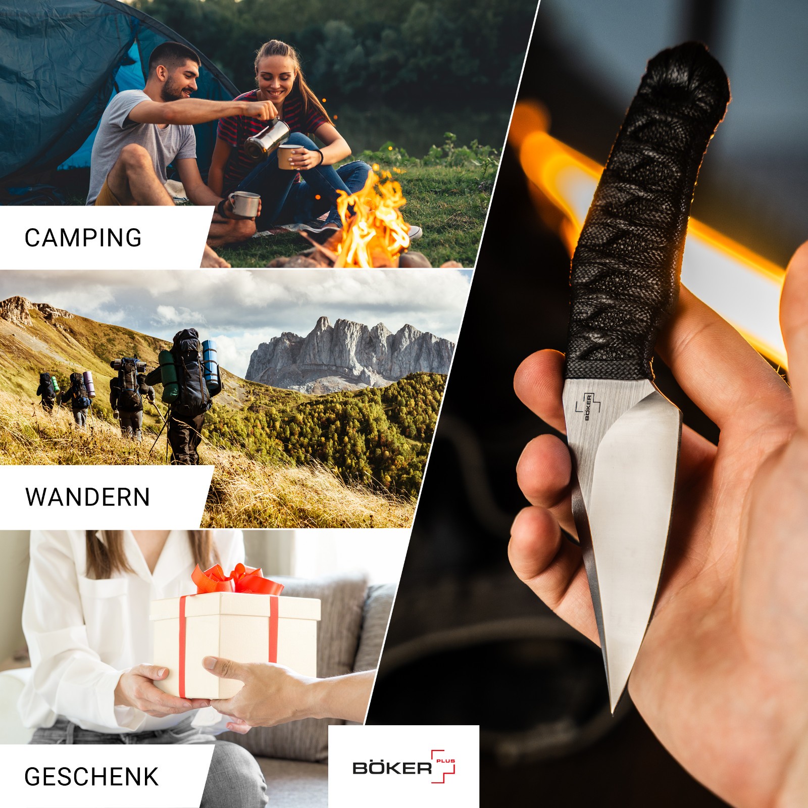 BOKER PLUS 302 Fixed Knife Japanese Style Nitro-V Blade Ray Skin Kydex 02BP0006