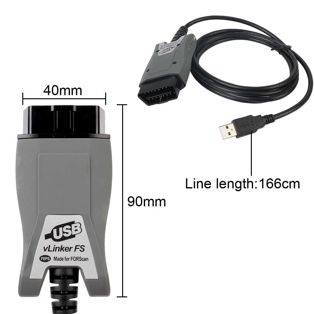 Vgate vLinker FS OBD2 Scanner USB Adapter Fit For FORScan HS/MS-CAN Auto Switch