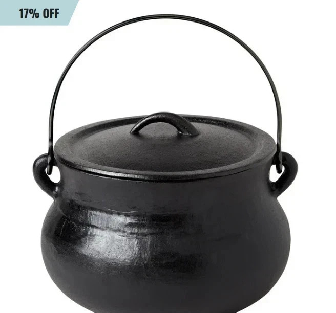 ✅ 4-Quart Cast Iron Cauldron Pot w/ Handle Pre-Seasoned Black Cooking Cauldron ✅