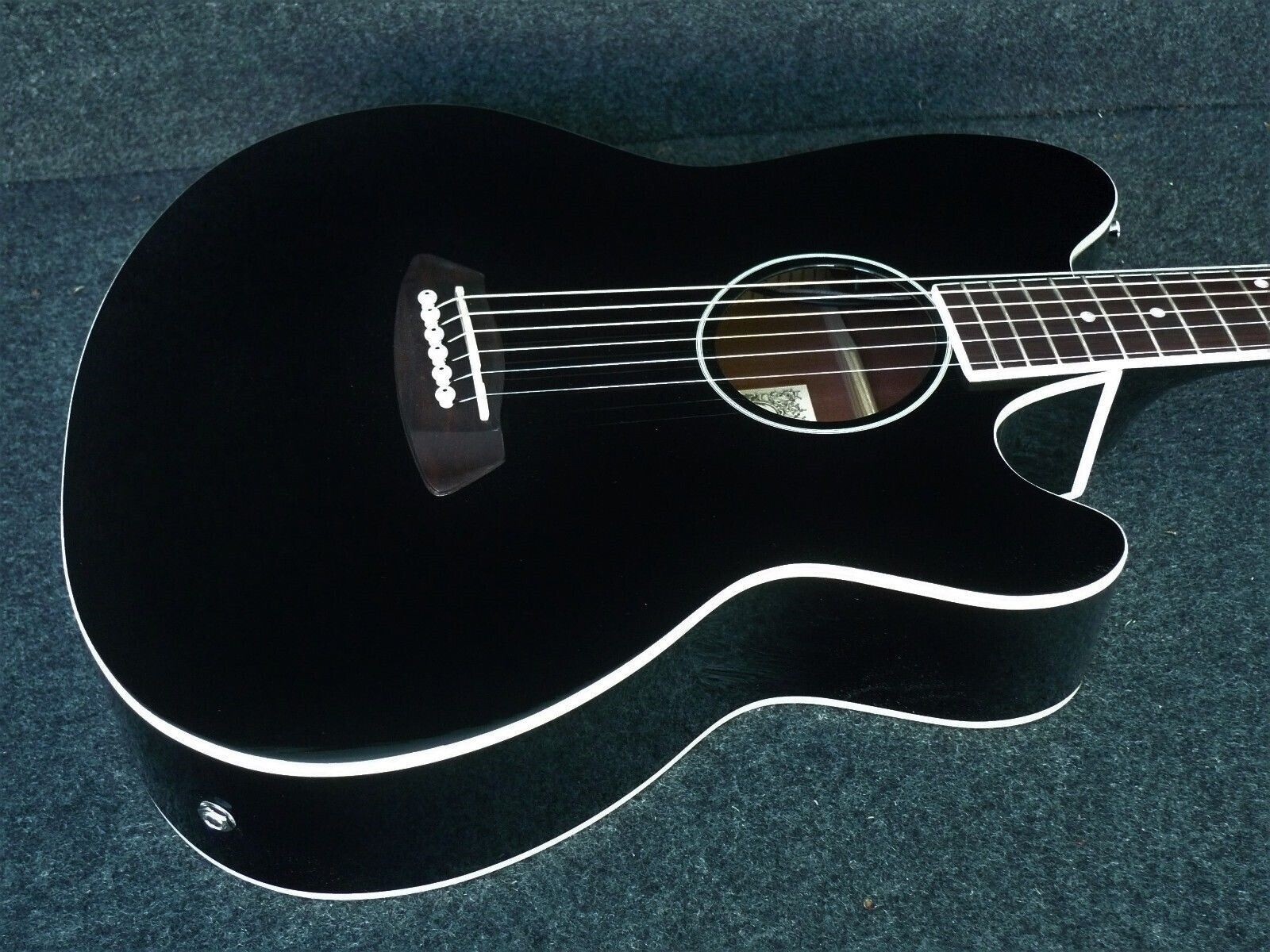 IBANEZ TALMAN TCY10E BK Acoustic-Electric Guitar BLACK STRAT SHAPE Active EQ