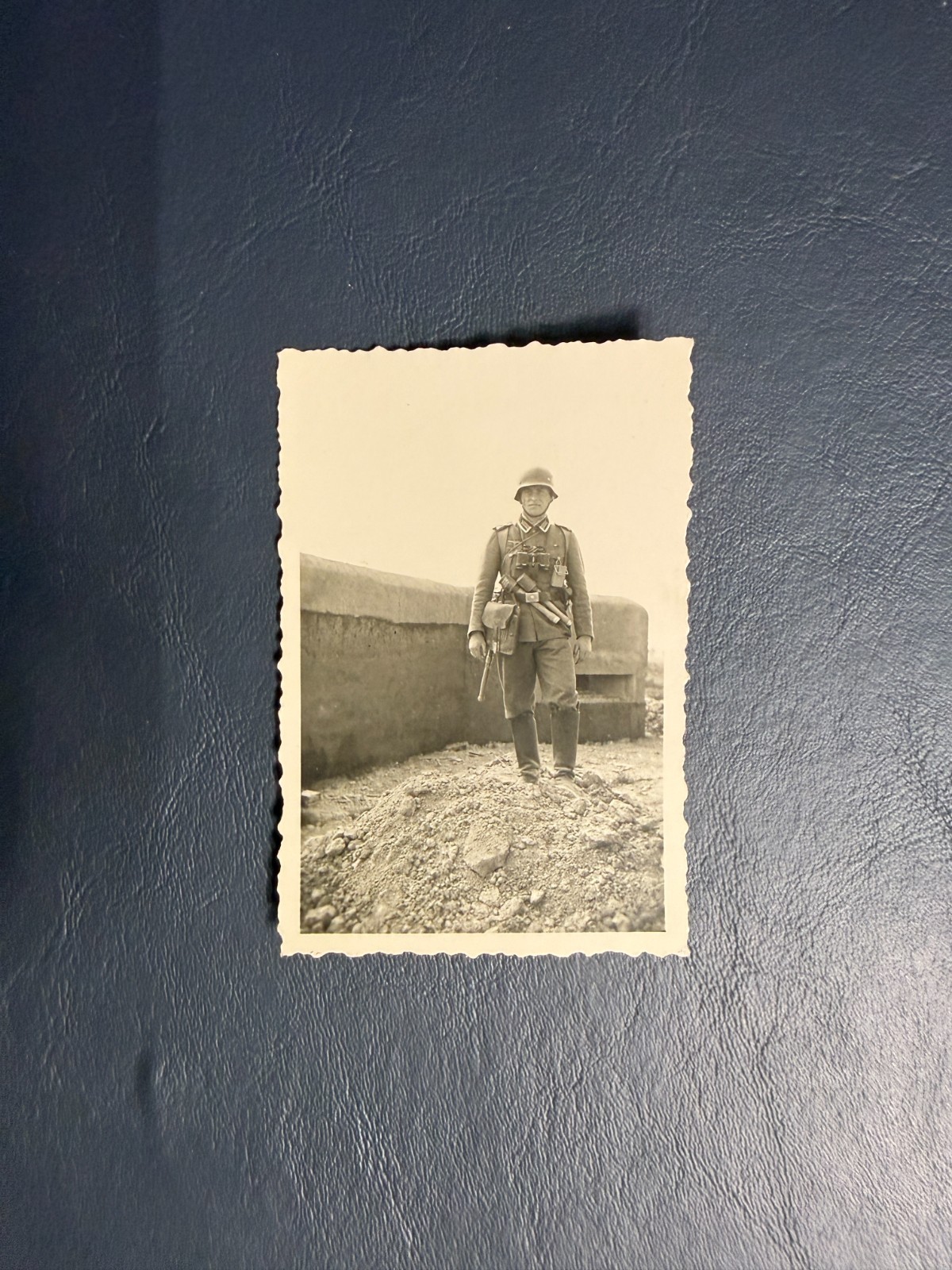 Vintage German Soldier WWII Era Original Black White Photo Military Uniform