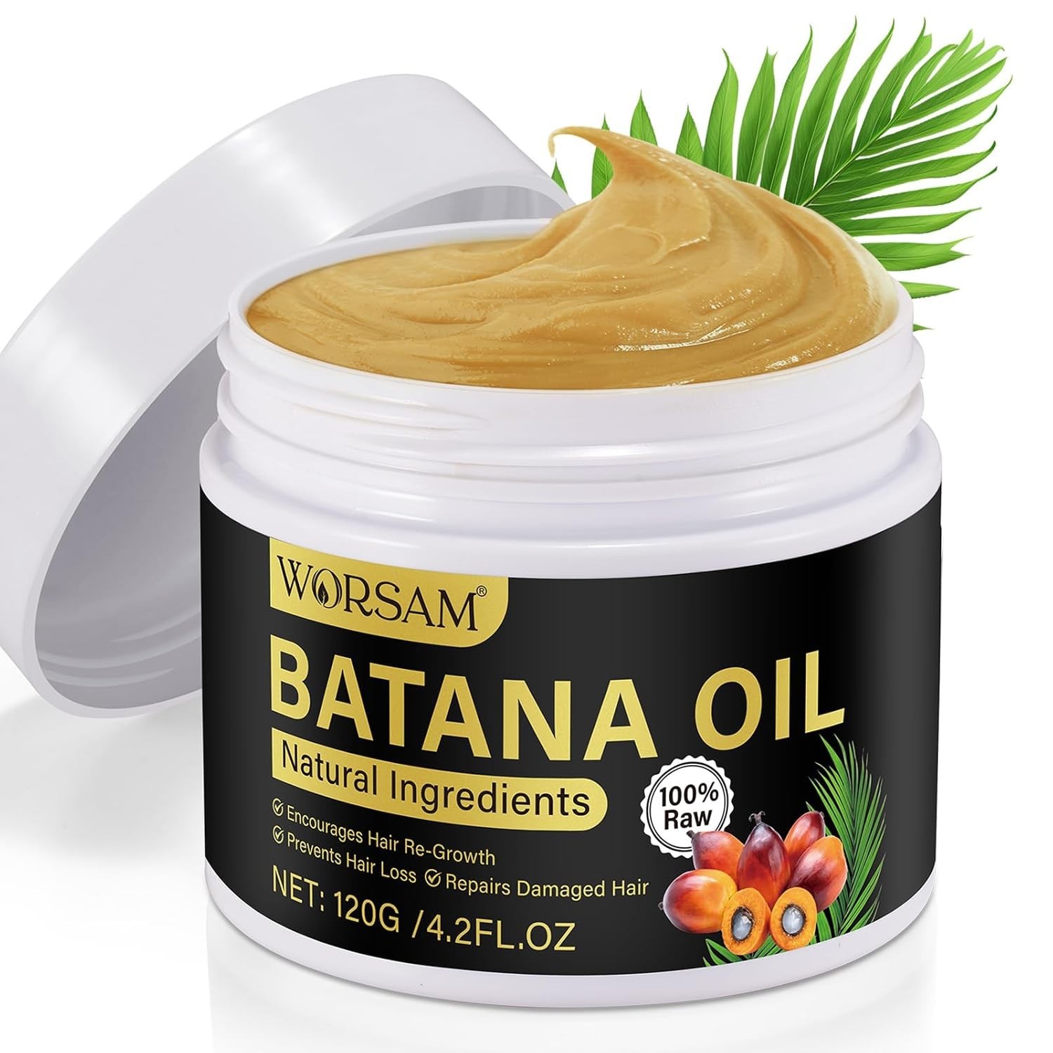 Raw Batana Oil for Hair Growth and Repair, 100% Pure Dr. Sebi Unrefined Batana O