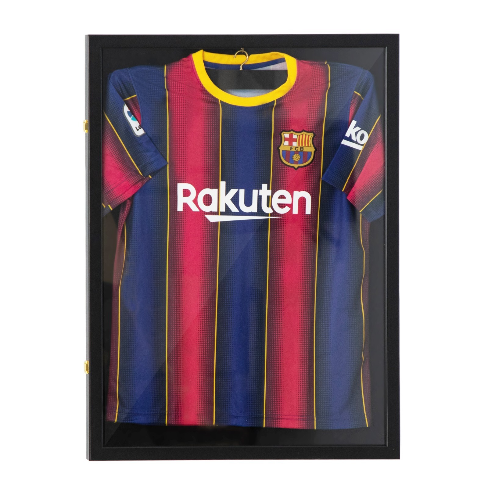 Jersey Display Case Frame Shadow Rack Box Exquisite Lockable with Hanger Wood