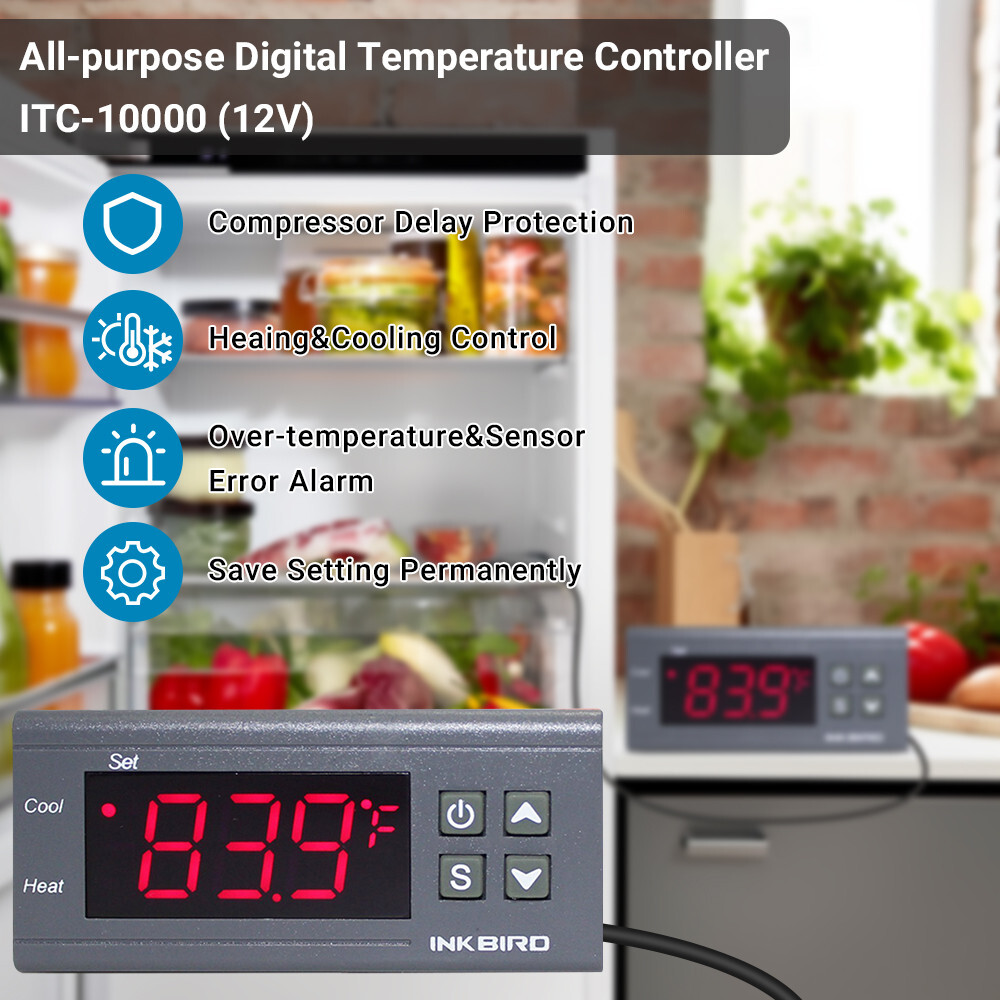 All-Purpose ITC-1000 Digital Temperature Controller Thermostat with Sensor 12V