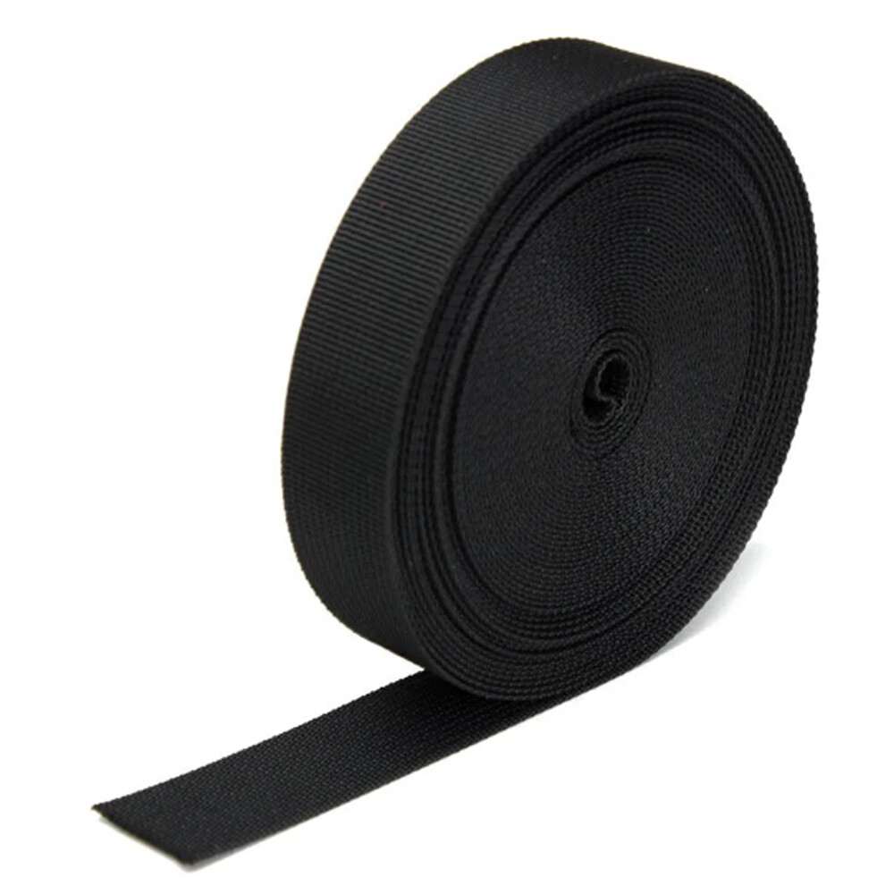 22 Yards 1inch Wide Black Nylon Heavy Webbing Strap Heavy Duty Sturdy