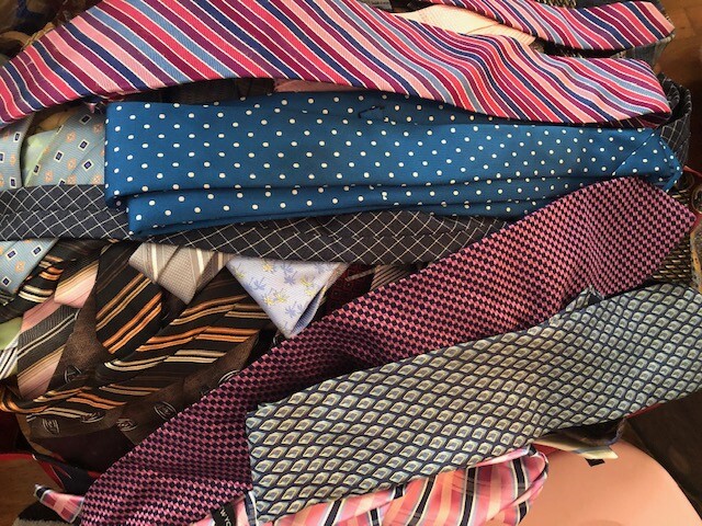 50 Pcs Neckties Lot Mix Quilting Crafting Only Vintage & Modern Styles