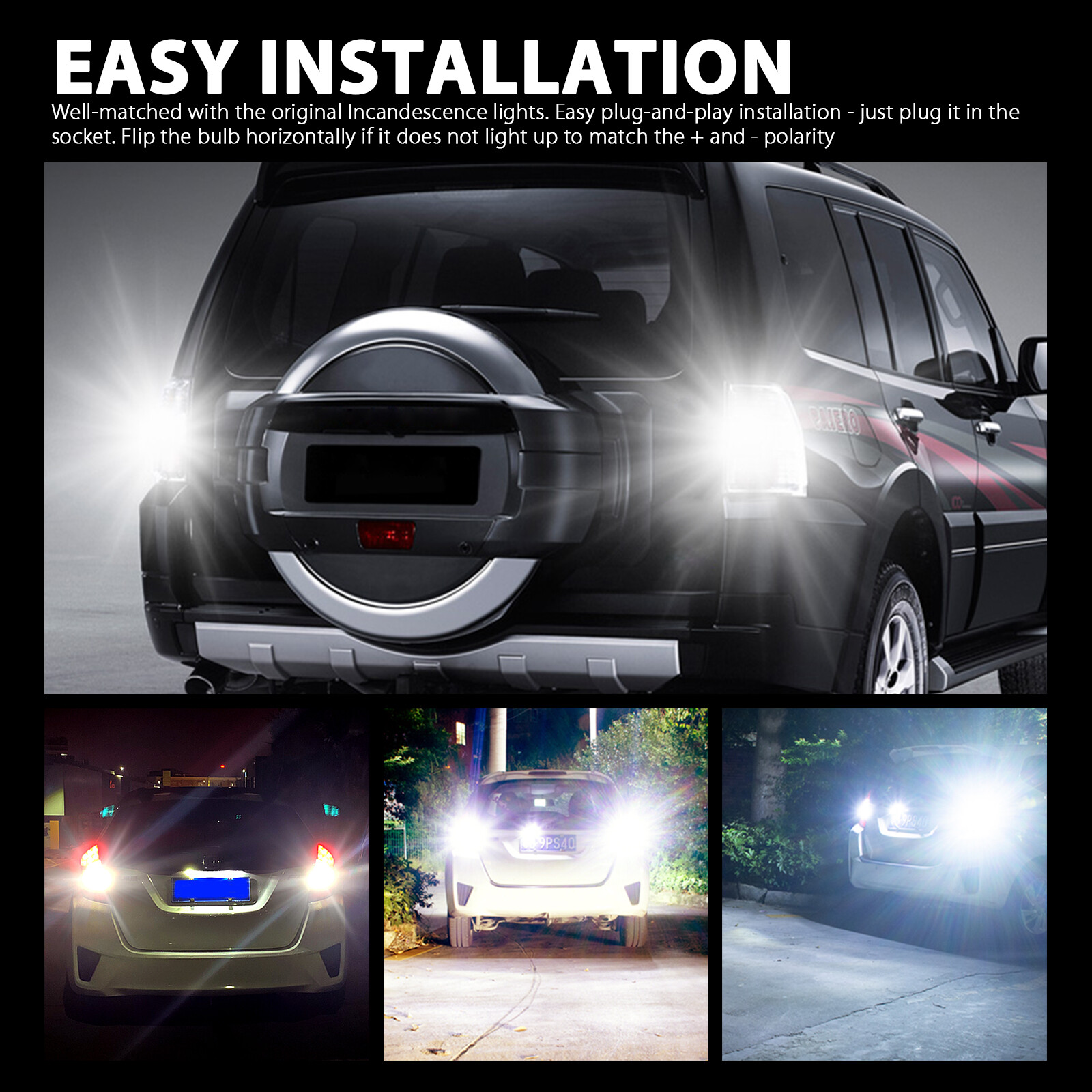 4x 1156 BA15S 33SMD LED Interior Light Bulb Tail Brake Reverse Turn Signal White