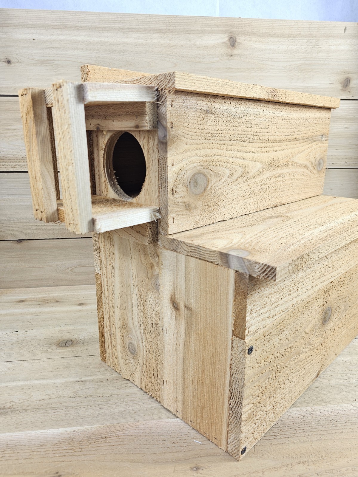 Squirrel House Nesting Box Bird Nature Animals Safety Wooden Cedar Handmade USA
