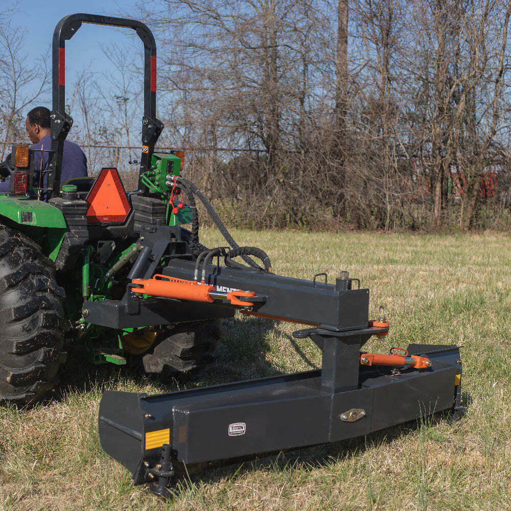 Titan Attachments 3 Point Hydraulic 6-Way 93" Rear Blade, Fits Cat 1 & 2 Tractor
