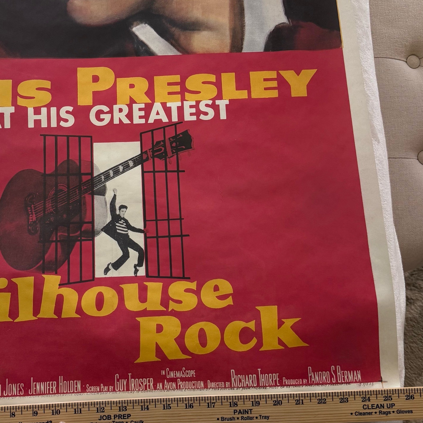Elvis Presley Jailhouse Rock Vintage Movie Poster 27x41 MGM At His Greatest