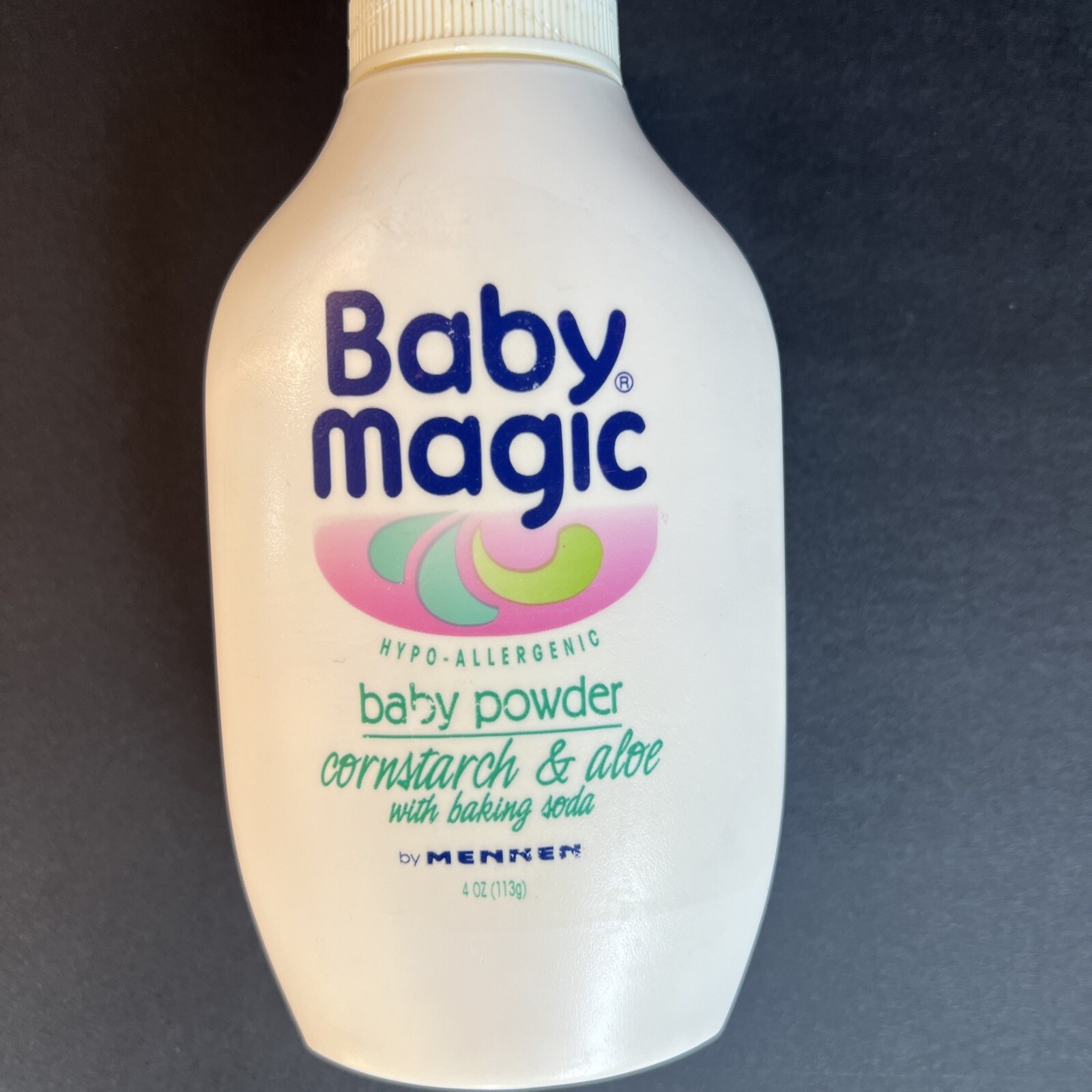 Vintage Baby Magic BABY POWDER by MENNEN 4oz 90% full Cornstarch Aloe